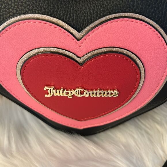 NWT Juicy Couture Love Never Dies Crossbody Heart Bag - Black 🖤🩷❤️ - Picture 6 of 10